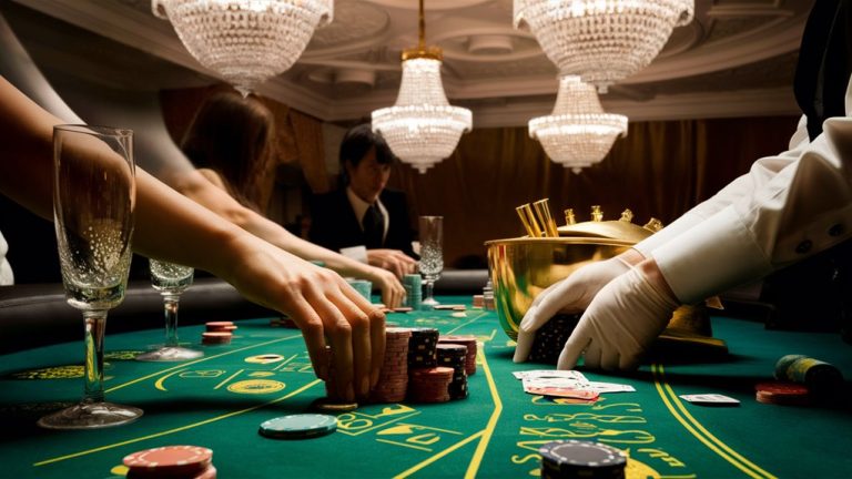 gambling at baccarat tables