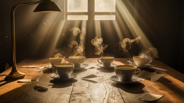 dawn lighting through dust