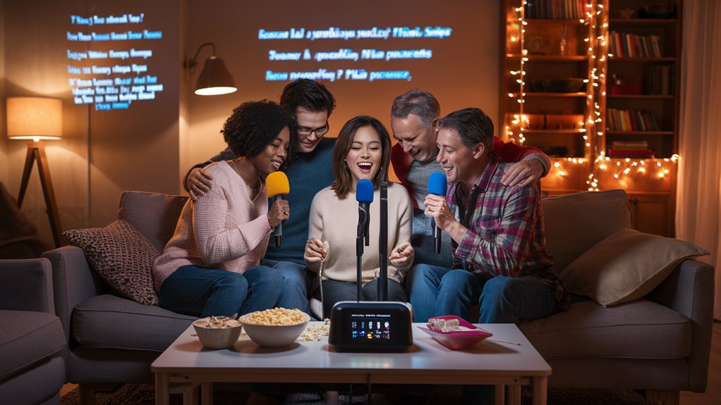 family singing fun together