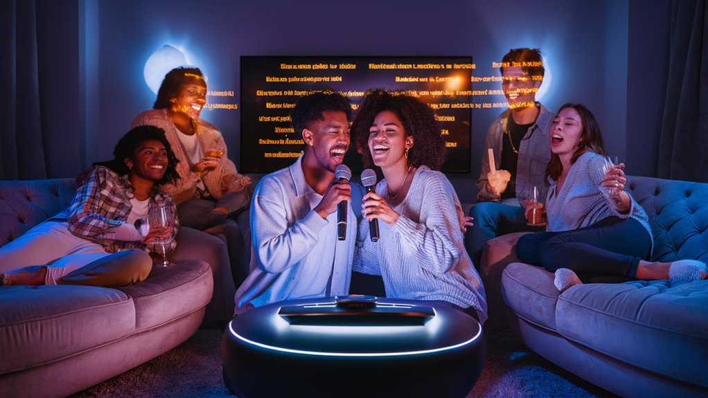 fun party singing together