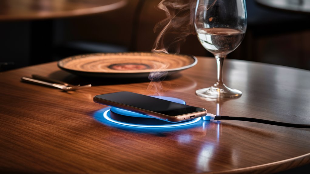 restaurant tables support charging
