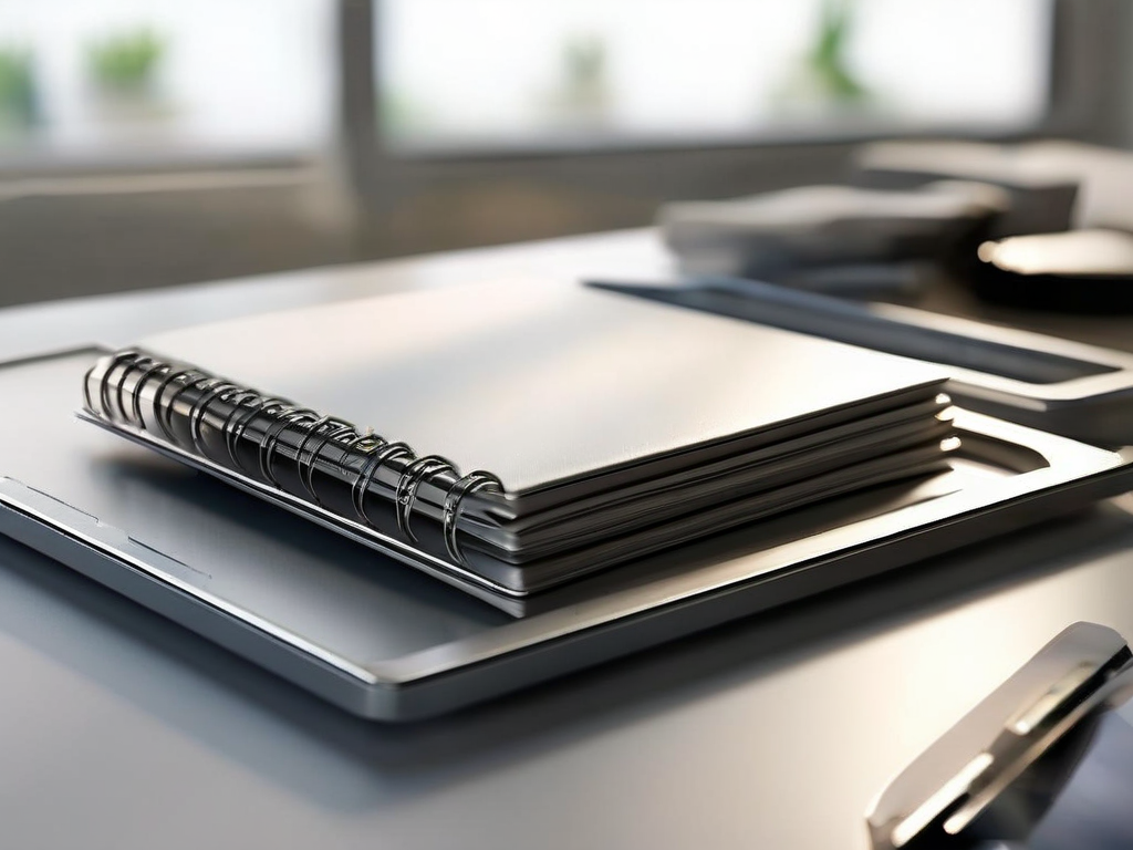 Stacked blank card dividers in a compact storage tray on a brushed metal surface, angled morning light, shallow depth of field.